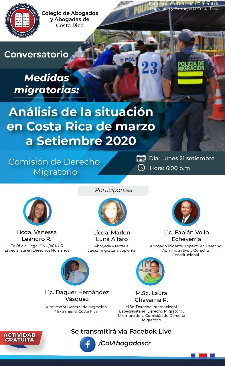 Special participation in the Roundtable: Immigration measures: Analysis on the situation of Costa Rica from March through September 2020