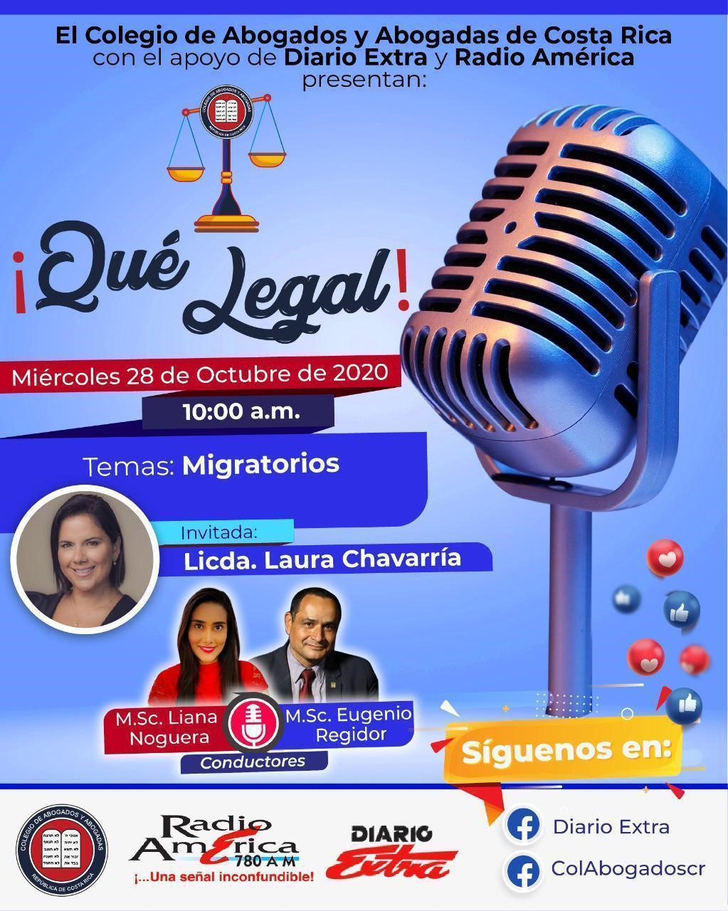 Participation in the ¡Qué Legal! Radio program